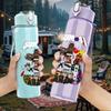 1PC Retro Multi Character Cartoon Colorful Print 750ml Portable Sports Water Bottle Leakproof Gym Outdoor Travel Drink Cup