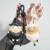 1Pcs Cartoon Lamb Charm Pendant Cute Sheep Pu Leather Keychain Braided Rope Strap Bag Backpack Decor Gift