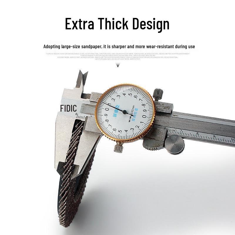 Disc Lamelar Calcinat Îngroșat de 75 mm: Disc abraziv durabil pentru polizor unghiular, 100 Granulație Disc lamelar cu capac din plastic