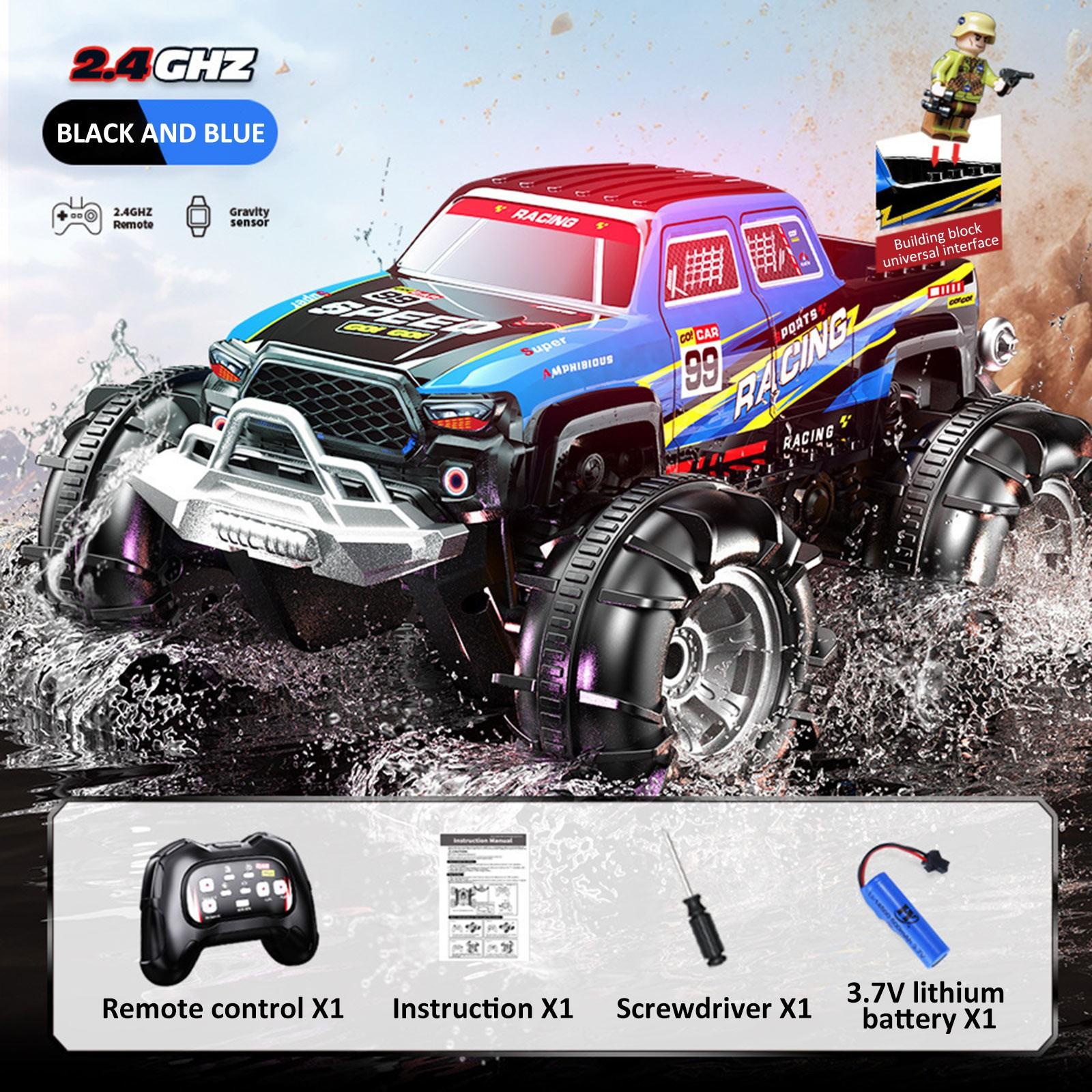 

Автомобиль 4WD Внедорожник Водонепроницаемый Детский Игрушечный Двойной Дистанционный Управляемый Автомобиль One Size синий