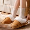 2025 new home winter warm plush slippers do not shed hair design thick bottom non-slip home indoor cotton mop