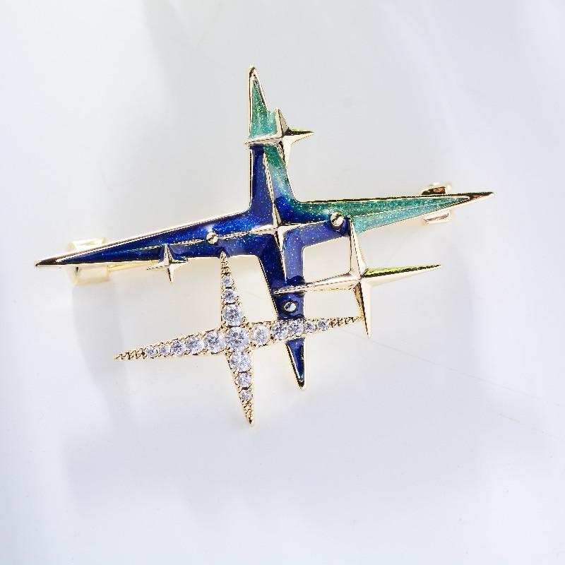 

Качественная брошь Blucome с медной звездой, эмалированные булавки для женщин и мужчин, костюм, шарф, булавки для хиджиаба синий