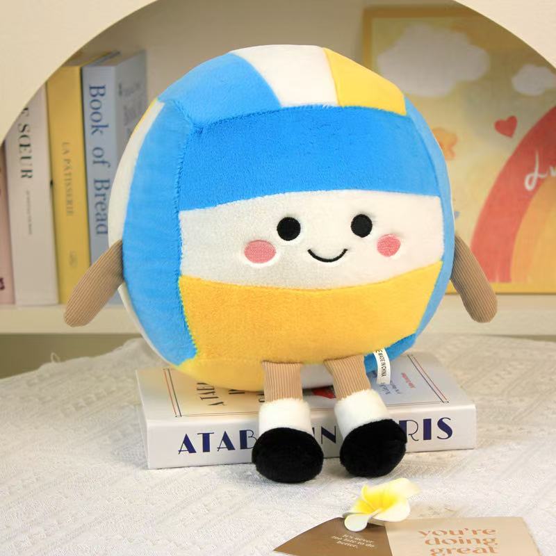 28cm Simulation New Volleyball Doll Pillow Filled with Plush Toys, Cartoon Anime Cute Children's Birthday Gifts, Fun Dolls