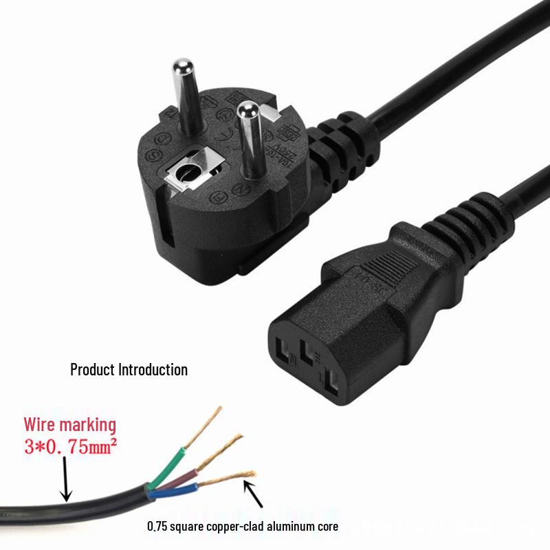 European 3-Pin Cloverleaf Plug Power Cord for Computers and Monitors