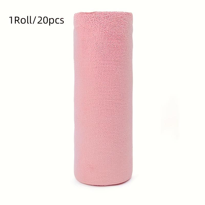 

1Roll/20pcs Microfiber Dish Cloths Multi Purpose Dishwashing Towels for Tableware Double Sided Cleaning Rags Kitchen Accessories рожевий