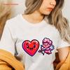 Valentines Day Cupid T Shirt Love Top with Cartoon Heart Arrow RoUnisextic for Her Him Cute Bow and Vintage Washed Graphic