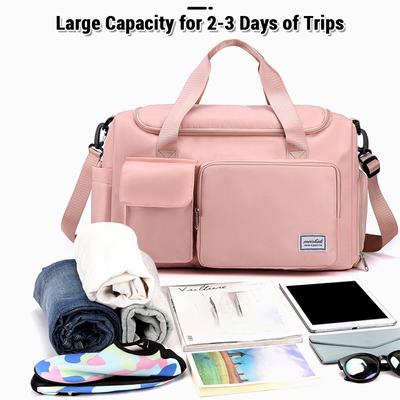 Sports Gym Bag Duffel Bag with Shoe Compartment Weekender Travel Bag for Women