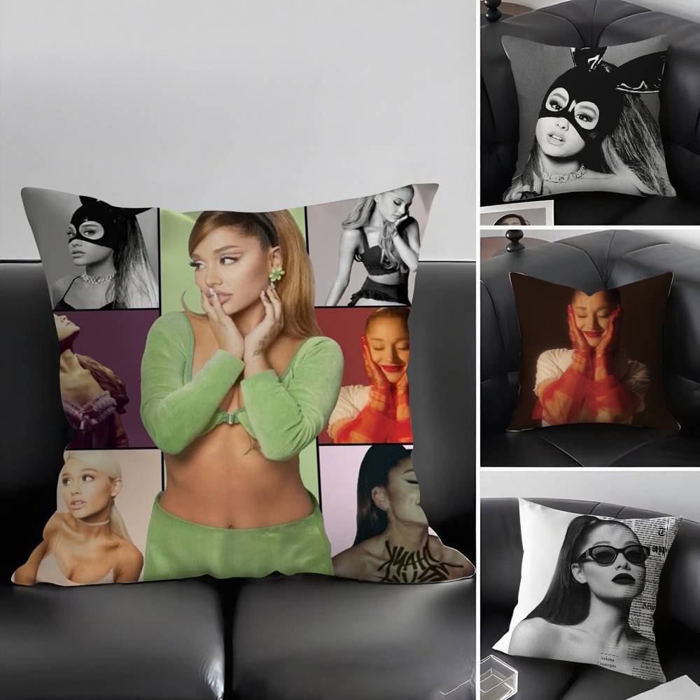 Singer A-Ariana G-Grandes Pillow Case Home Dorm Chair Back Short Plush Double-Sided Printing Office Nap Time Cushion Cover