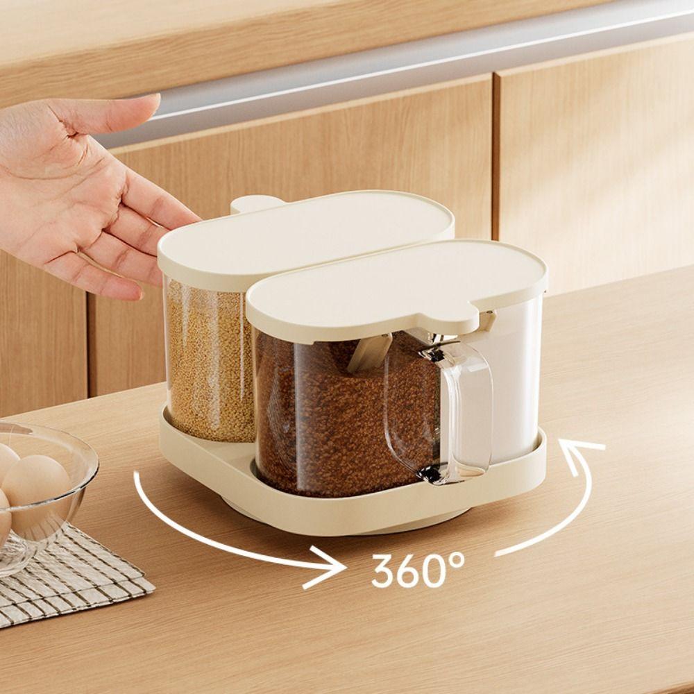 Plastic Condiment Bottle Storage Box Sealed Sugar and Salt Container Salt Seasoning Box  Kitchen