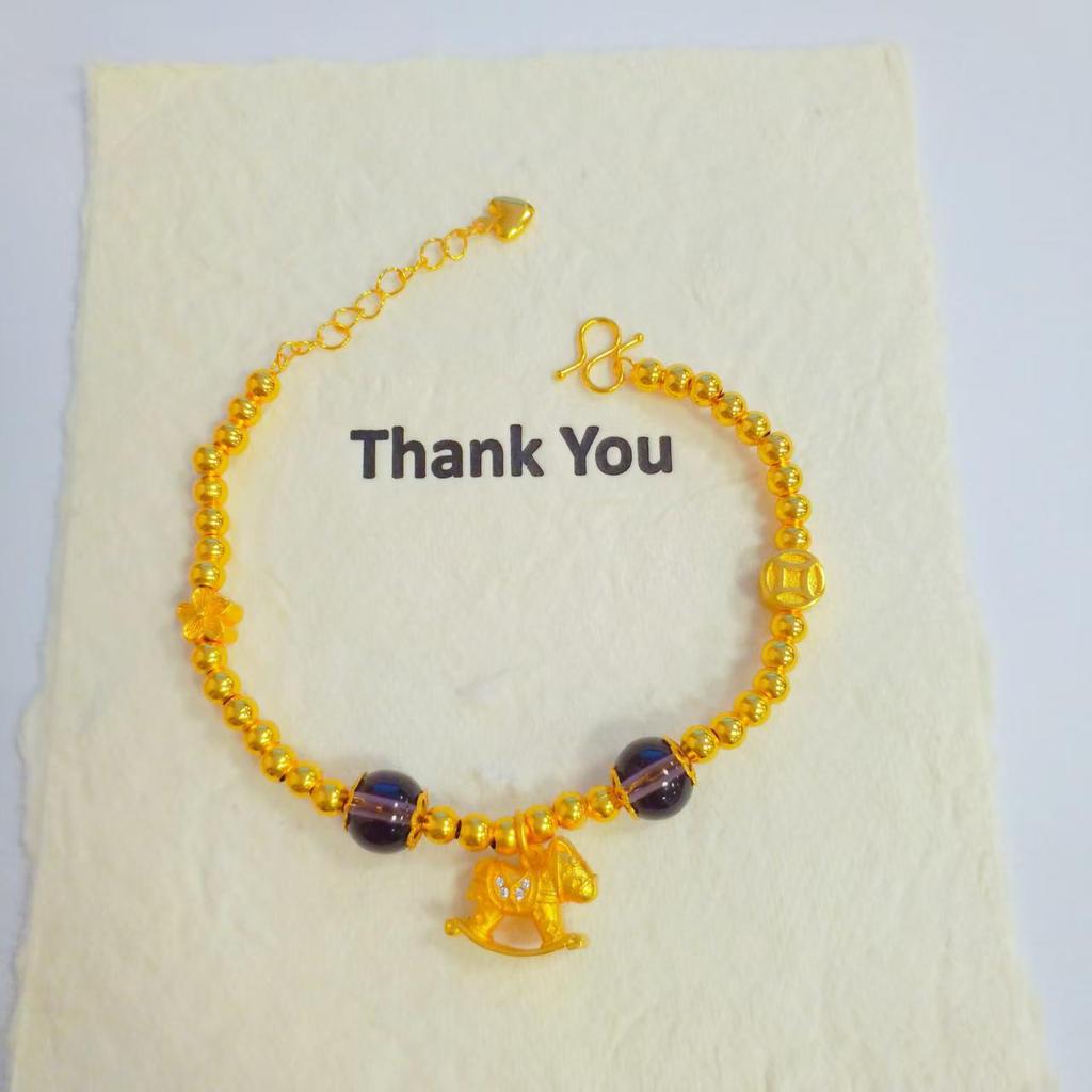 Amethyst Fortune Zodiac Horse Wrap Bracelet for Women