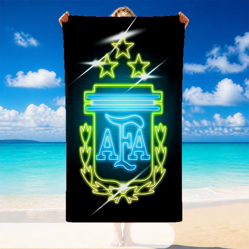 Quick Dry Beach Towel Argentina National Team Pattern, Lightweight Absorbent Towel for Pool Beach Vacation Use