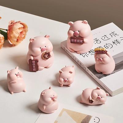 Artistic Cute Piggy Office Desktop Creative Decoration Girl Desk Decoration Car Emotional Stability Healing Car Safe