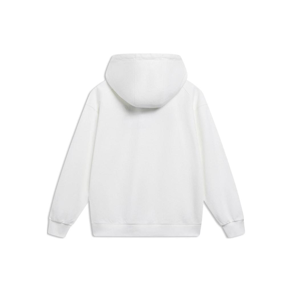 Li-Ning Sports Fashion Series Embroidered Logo Hoodie Long Sleeve Sweatshirt Unisex Tops White AWDT531-1