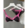 Conjunto de Lingerie Renda Cetim Triângulo Estilo Francês Sem Fio Para Seios Pequenos Reunião Tecido Fino Macio Roupa Íntima Sexy Diária S-XL
