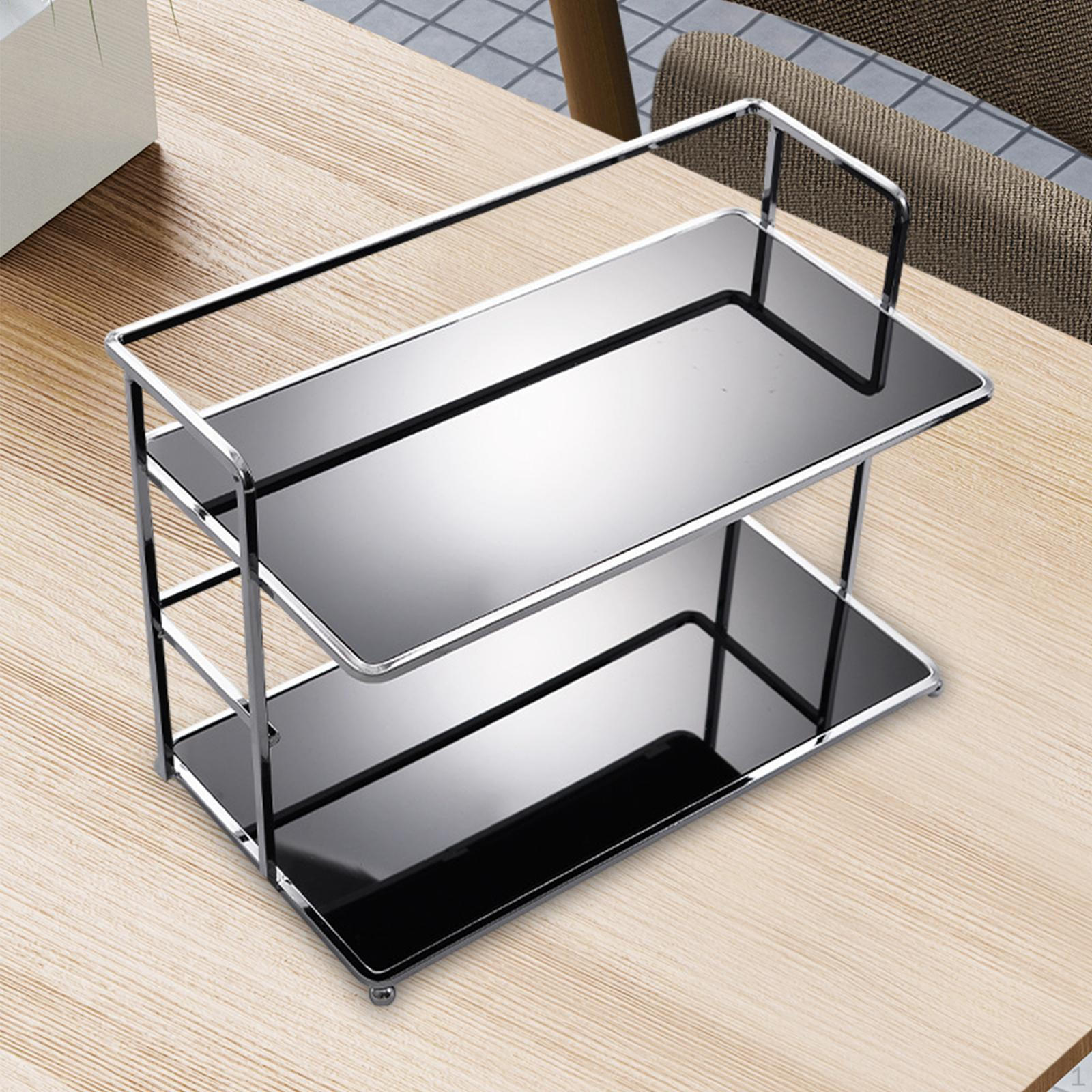 

Акриловый поднос для хранения косметических канцелярских принадлежностей, двухслойная настольная стойка