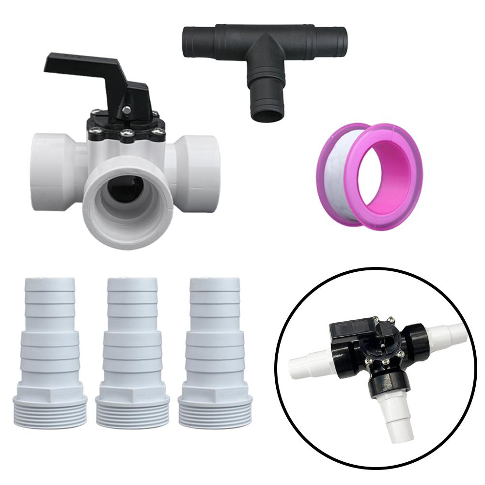 Pool Maintenance 3-way Valve 1.5 Inch Size Barbed Outlet Diverting Shut-off Female Threaded Opening For 4715 Spa