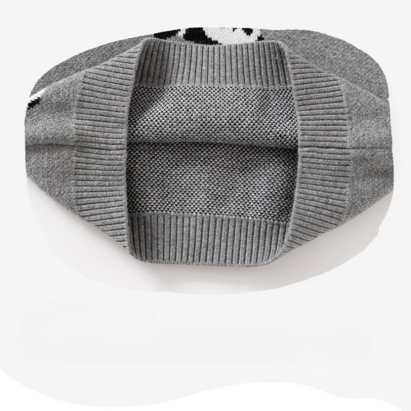 Mädchen Weicher Panda Verdickter Strickpullover Herbst und Winter Kinder Baumwollpullover