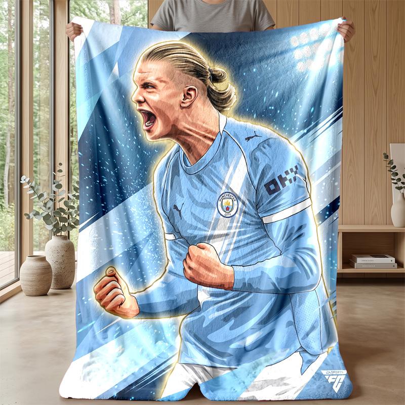 Erling Haaland Soft Flannel Fleece Blanket Lightweight Cozy Warm Throw Blanket For Sofa Bed Home Decor
