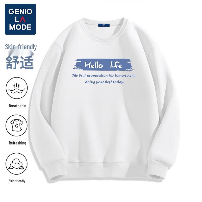 GENIOLAMODE Men's Streetwear Heavyweight Crewneck Sweatshirt