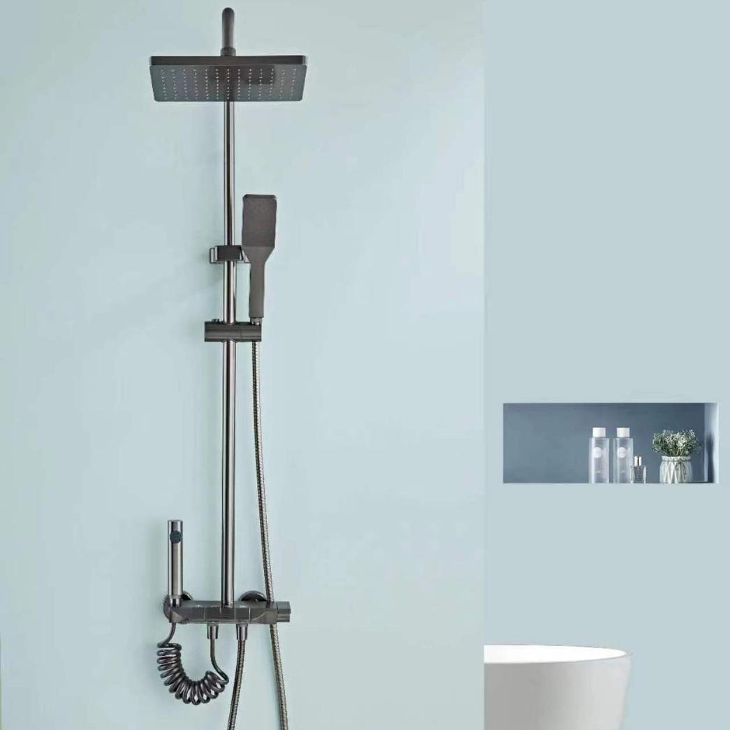 

Космический алюминиевый душевой набор с дизайном клавиш пианино и матовой отделкой - Умный дом, напорный распылитель