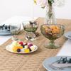 Country Style Linen Lace Table Runner Khaki Woven Table Runner Suitable for Bohemian Style Home Restaurant Bedroom Table Decoration - 1pcs
