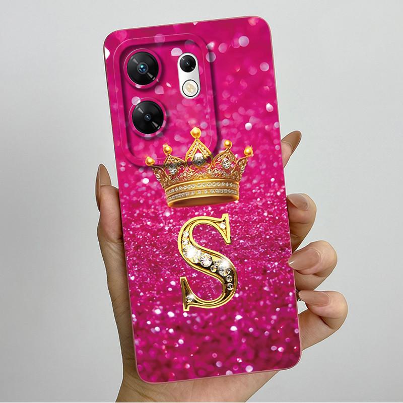 Case for infinix Zero 30 4G 5G Case X6731 Crown Letters Soft Silicone Shockproof Cover For Infinix Zero30 4g Cases X6731B Funda