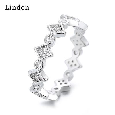 Lindon Classic Copper Alloy Zircon Ring Ladies Jewelry Wedding Promise Party Gift