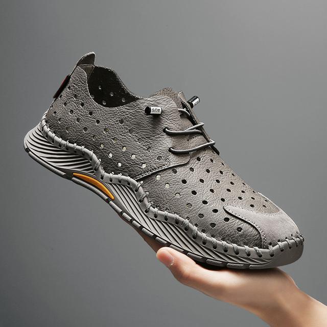 Pantofi casual pentru bărbați din piele de înaltă calitate, pantofi de mers respirabil, pentru bărbați, pantofi de vară lucrați manual, pantofi de conducere moi