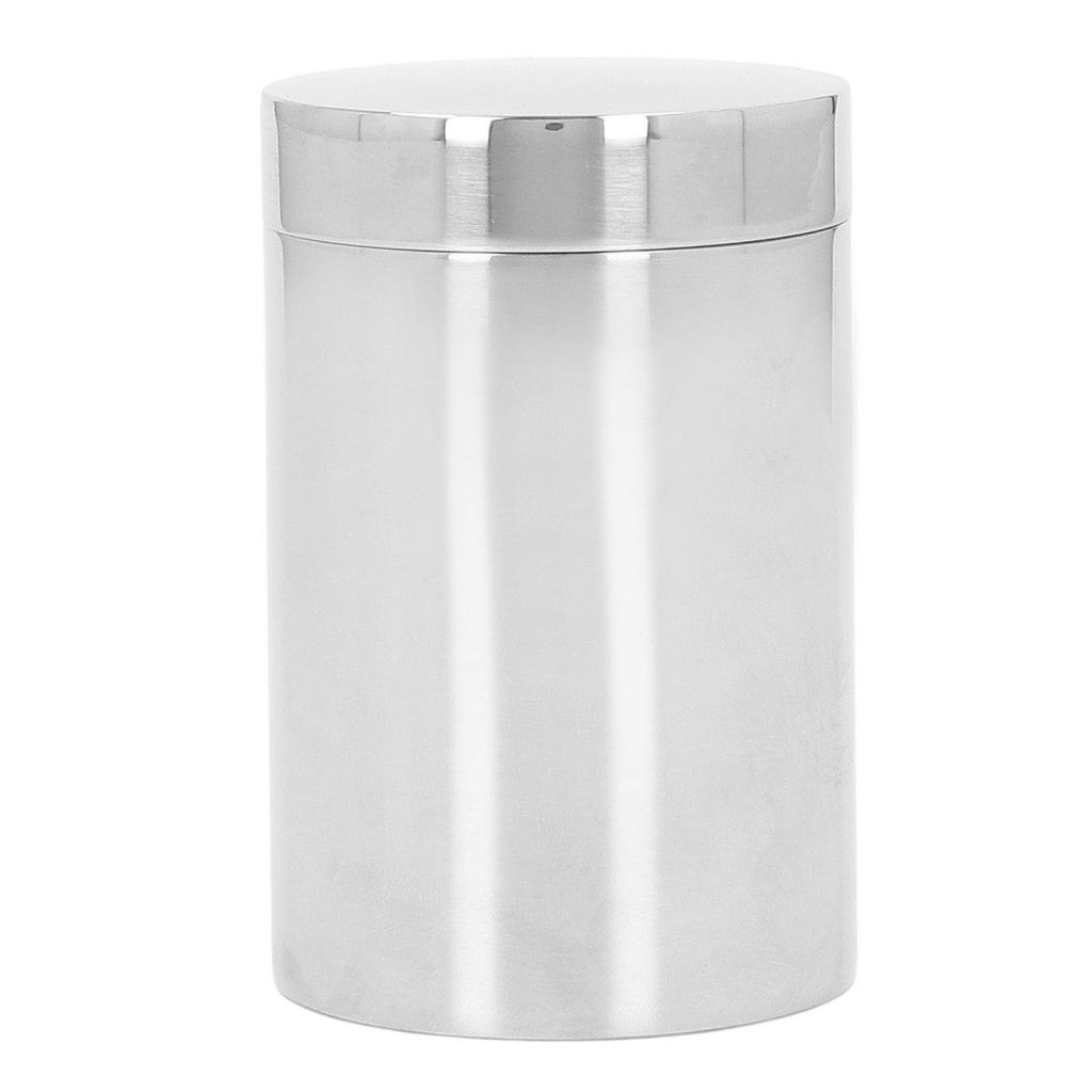 Tea Tin Thickened Round Slick Edge Rugged 304 Stainless Steel Tea Can for Sealing Storage