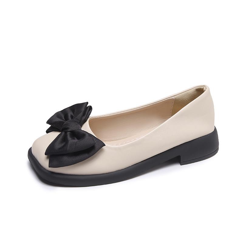 Women Bow Mary Janes Shoes Casual High Heels Shoes 2025 New Square Toe Lolita Sandals Fashion Walking Loafers