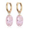 New Trendy Colorful Waterdrop Pendant Hoop Earrings Woman Cylinder Geometric Stainless Steel Ear Buckel Dangle Female Jewelry