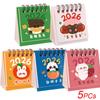 Mini Desk Calendar Cartoon Standing Flip Desktop Calendar, Small Daily Planning Monthly Calendar for Home