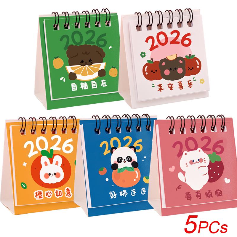 Mini Desk Calendar Cartoon Standing Flip Desktop Calendar, Small Daily Planning Monthly Calendar for Home