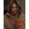 Autumn Winter Women's Sherpa Floral Pullover Hoodies Half Zip Style Loose Fit Warm Stylish Sweatshirt