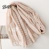 Lightweight Gauze Scarf Solid Color Embroidered Shawl for Women, Soft with Floral Oriental Style Vine Texture, 180x90cm Breathable Wrap Spring Summer