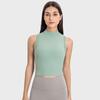 Original Fitness Yoga Wear Tops Women's Quick-Drying Slim Fit Fashion Tape Pilates Training Wear Turtleneck Sleeveless Vest