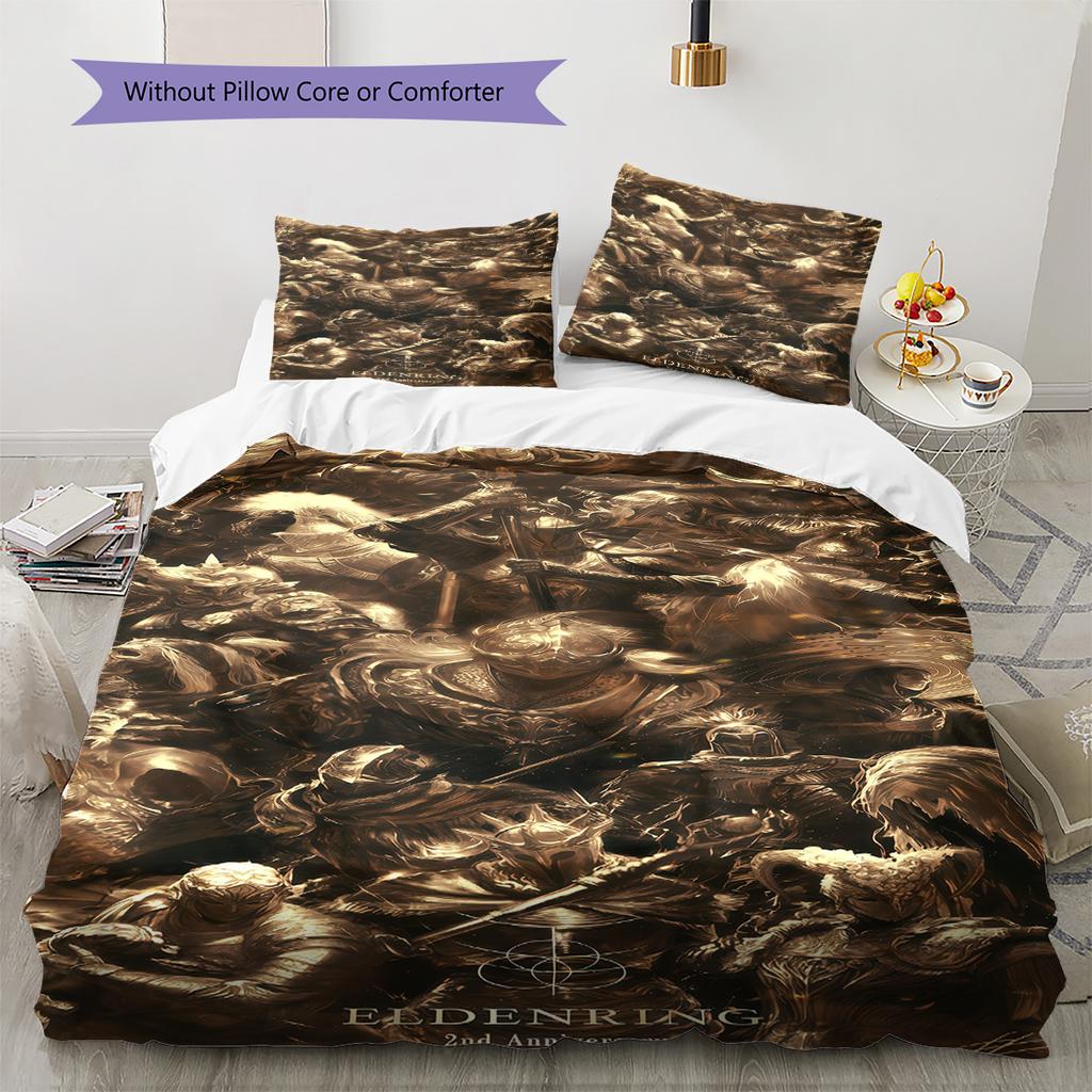 Soulslike games Pattern Bedding Quilt Set Quilt Cover Pillowcase Home Decoration Birthday Gift (1 * duvet cover + 2 * pillowcase, without core)