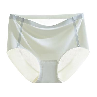 Ice Silk Seamless Underwear for Girls Silk Antibacterial Crotch Panties Breathable Lift Buttock Large Size Women Briefs