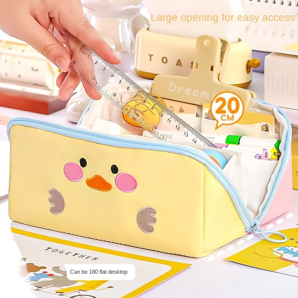 Cosmetics Storage Cartoon Pencil Case Duck Rabbit Dinosaur Stationery Storage Bag  Student