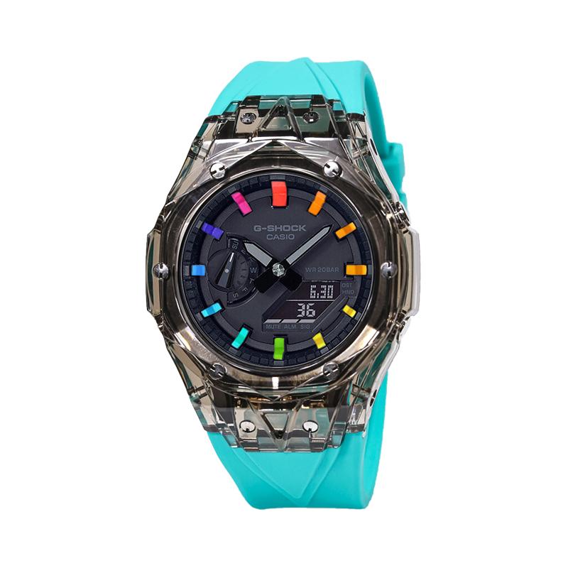 Casio Unisex Liquid Crystal/Analog Dual Display Series Black Watch GA-2100-1A1(Watch4--)