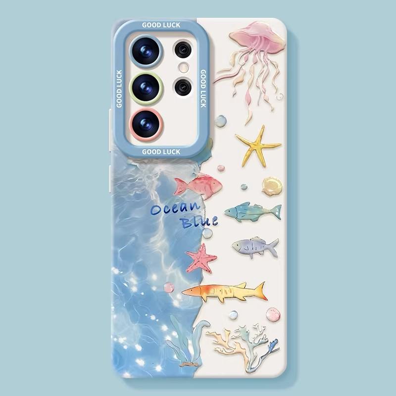 Underwater World Mobile Phone Case Is Suitable for Samsung Galaxy S26 Summer S25ultra Lanyard S24 + Fresh S23 Set