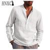 T-shirt a maniche lunghe in cotone HNXC Moda Uomo Camicia Larga Camicia Compassionevole Stampata