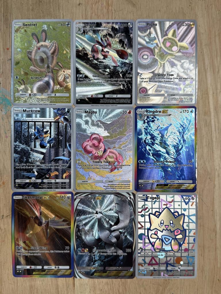 9pcs/set Pokemon TCG Pocket Self Control Collectible Signature Trading Flash Cards Anime Cartoon High Quality Gift Gilded 63x88mm