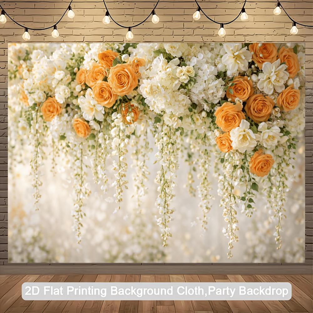 2D plane 1 piece of romantic flower party background suitable for various romantic activities both indoors and outdoors