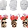 Skull Silicone Mold, Handmade 3D Skull Resin Molds, DIY Craft Molds for Aromatherapy, DIY Crafts Flowers Skull Candle Mold Desktop Decoration