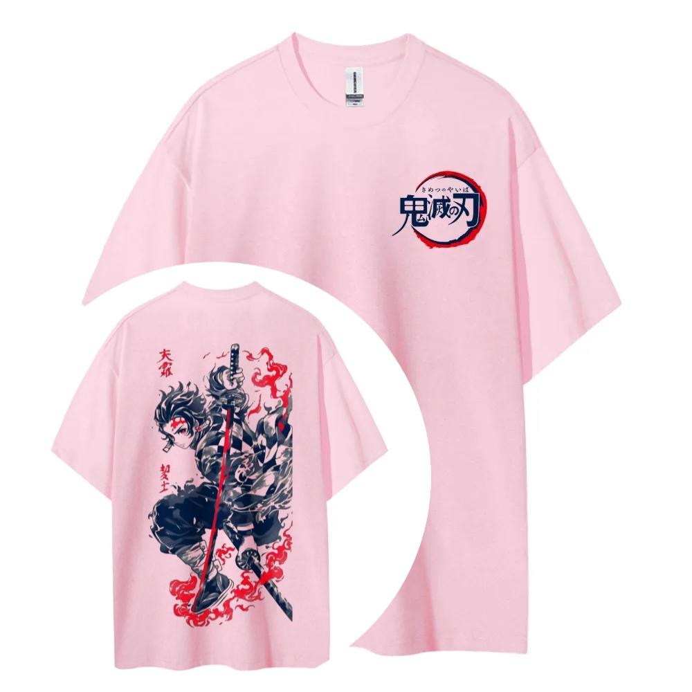 Demon Slayer Kimetsu No Yaiba Cotton Unisex Round Neck Anime TShirt Mens and Womens Summer Fashion Breathable Street TShirt