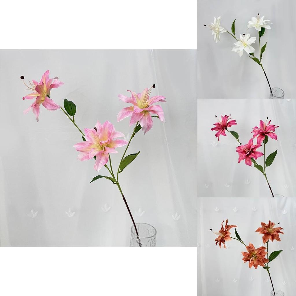 Artificial Lilium Brownii Var Viridulum Flower Garland For Wedding Decor And Photography Props With Handmade Silk Material
