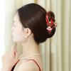 Ancient Style Mid-Autumn Festival Red Fu Dragon Zodiac Claw Clip - Versatile Large Shark Design