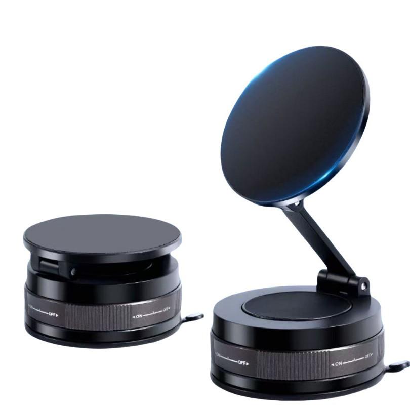 Car Phone Holder with Strong Magnetic Suction and Vacuum Adsorption, Suction Cup Base for Navigation