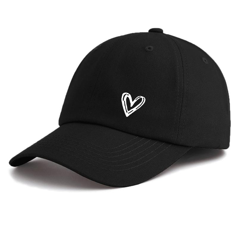 1 Pc Heart Print Baseball Cap,Classic Casual Stylish Vintage Soft Sweatband Lightweight Sun Protection Versatile Vintage Dad Hat